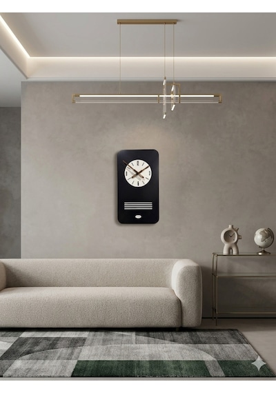 Denver Ahşap Salon Duvar Saati Pilli Ledsiz Quartz Ultra Sessiz Mekanizma 34 Cm X 55 Cm Siyah