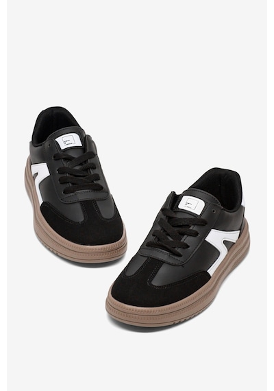 Tonny Black Rahat Kalıp Kauçuk Taban Bağcıklı Sneaker Kadın Siyah Beyaz Sneaker Tbtyldz005