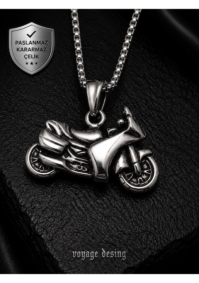 Paslanmaz Çelik Motorcycle Kolye Chopper Motorcu Motosiklet Kolye