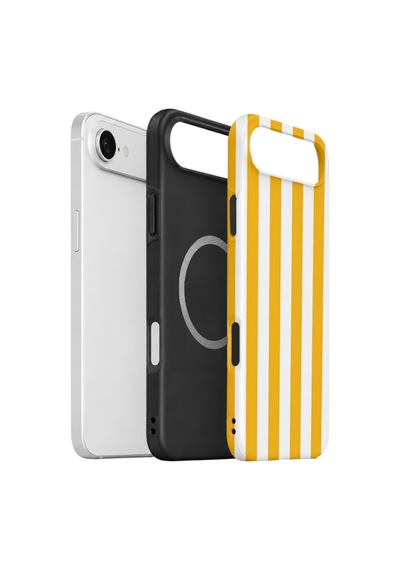 Apple iPhone Uyumlu 17 Air Vorian Çift Katmanlı Magsafe Kılıf Golden Riviera Stripe