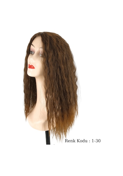 Peruk Ankara Fiber Sentetik Afro Su Dalgası Peruk Kahve Bakır Ombre No-1-30