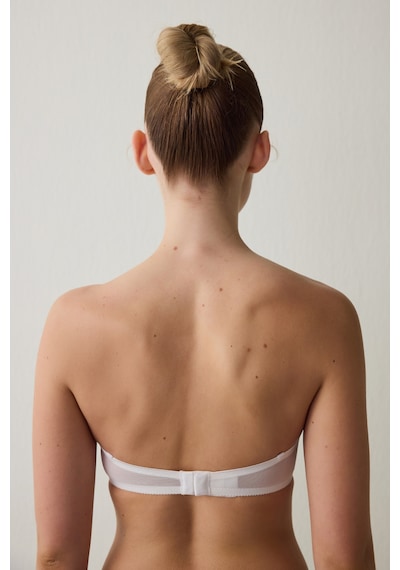 Penti Beyaz Toparlayıcı Dolgusuz Straplez Lotus Balenli Sütyen