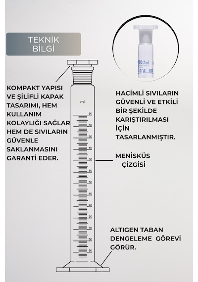 Mezür Çalkalama Şilifli Kapaklı 250 Ml