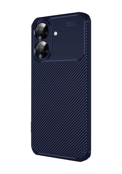 Realme Note 60 Uyumlu Kılıf Auto Focus Karbon Kapak - Lacivert