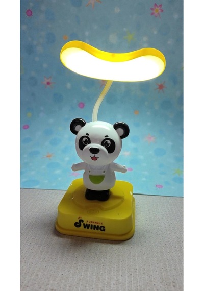Panda Kendini Sallayan Model Masa Gece Lambası Boyut:20cm Çok Renkli