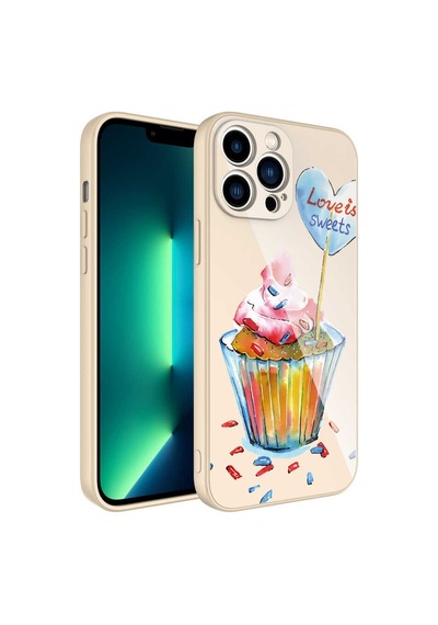 Apple Uyumlu iPhone 12 Pro Max Kamera Korumalı Desenli Sert Silikon Zore Epoksi Kapak