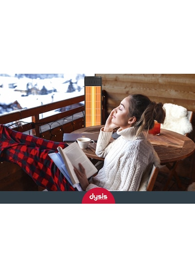 Dysis Single X Karbon Serisi IP65 Suya-Toza Dayanıklı 2300 W Siyah Uzaktan Kumandalı İç/Dış Mekan Isıtıcı