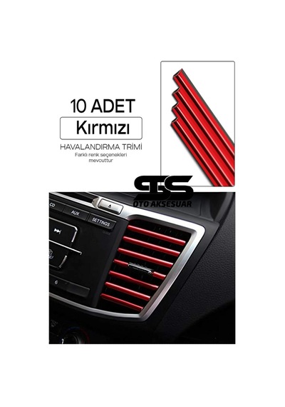 Araç Içi Klima Havalandırma Izgarası Kırmızı Trim Seti Film Şerit Havalandırma Izgarası Kırmızı Trim Şeriti