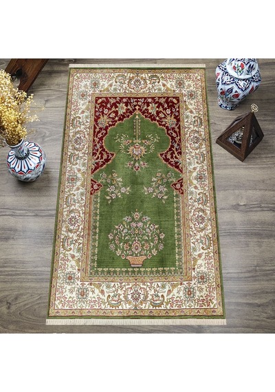 Dijital Baskılı, Yıkanabilir, Yumuşak Dokulu Çocuk Ve Yetişkin Seccade S-dot-hts-02 Yeşil
