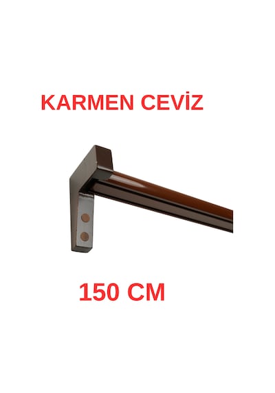 Karmen Ahşap Başlıklı İki Kanallı Dekoratif Ray Ceviz 150 Cm Ceviz