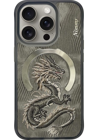 Nimmy Apple Uyumlu iPhone 15 Golden Dragon Series Magsafe Telefon Kılıfı