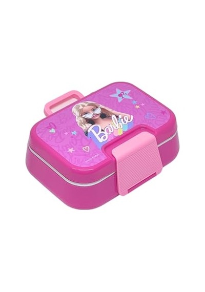 Bento 1030ml Lunchbox Barbie Temalı Lisanslı Tek Katlı 2 Bölmeli Paslanmaz Çelik Sefer Tası Yemek Kutu