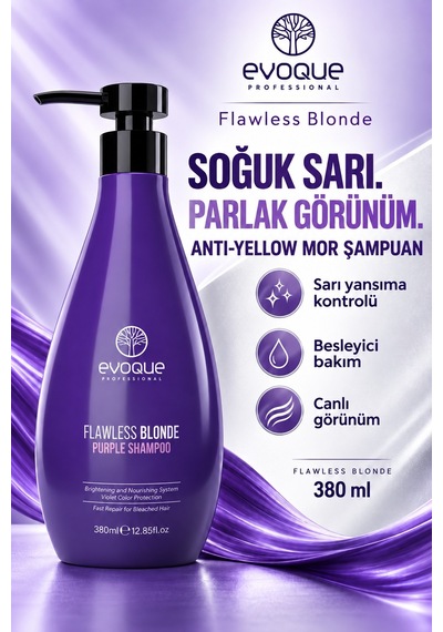 Evoque Flawless Blonde Mor Şampuan 380 ML