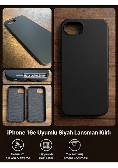 Iphone 17e Uyumlu Silikon Ve Esnek Premıum Lansman Kılıf Siyah