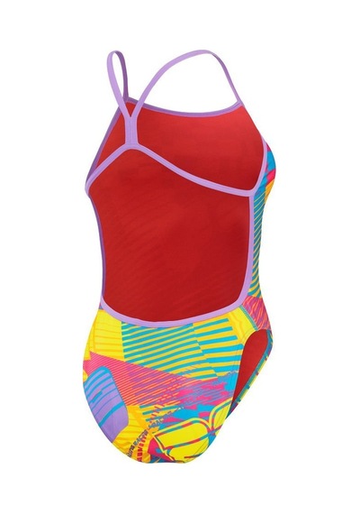 Speedo Allover Digital V Back Kadın Yüzücü Mayosu Çok Renkli