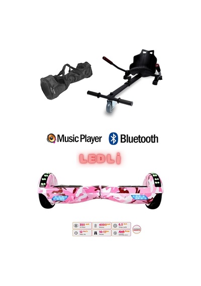 Citymate Elektrikli Kaykay Akıllı Denge Hoverboard + Hoverkart + Çanta Full Ledli Extrem Paket D05