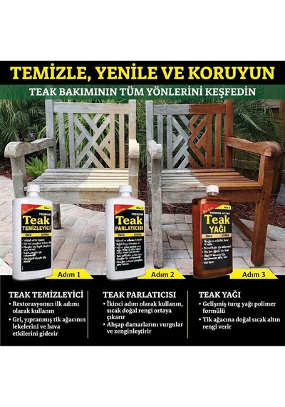 Starbrite - Premium Tik Parlatıcı - 2. Adım 950 Ml : Yorgun Ahşaplarınıza Doğal Sıcaklığını Ve Büyüleyici Damarlarını Geri Verin