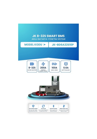 Jk Smart Bms Akıllı Batarya Yönetim Sistemi 8 32s 200a 0.6a Aktif Balans Jk-bd6a32s10p