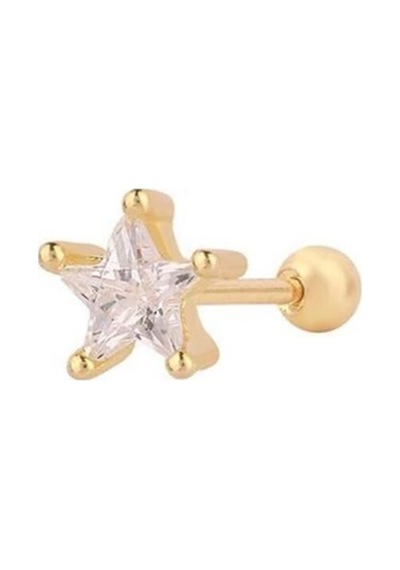Tragus Piercing Çelik Paslanmaz Yıldız Detaylı Gold - 647563371 Gold