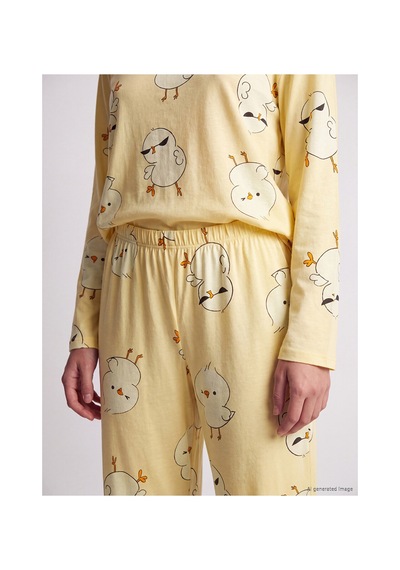 LC Waikiki Alıta Cıty Farkıyla Lcw Young Sarı Penye Desenli Uzun Kollu Kadın Pijama Takım Sari - 929503497 Sari LC Waikiki Alıta Cıty Farkıyla Lcw Young Sarı Penye Desenli Uzun Kollu Kadın Pijama Takım Sari - 929503497 Sari