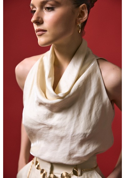 Sateen Aura Bluz - Taş-137270