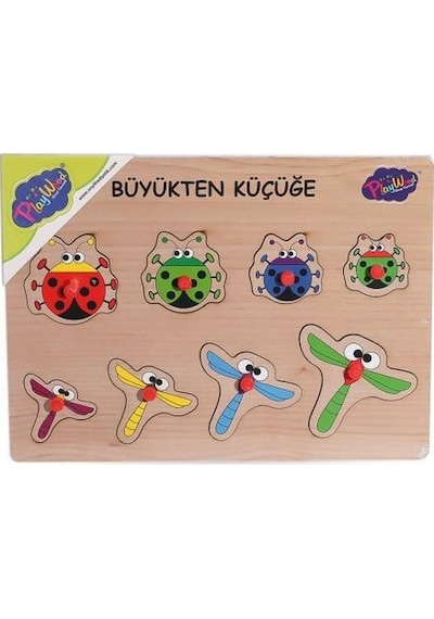 131-132 Ony Ahşap Tutmalı Puzzle Büyükten Küçüğe -onyıl