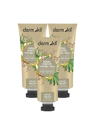 Dermokil Kenevir Tohumu Yağlı El ve Vücut Kremi 30 ml x 3 Adet