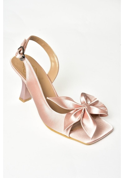 Fox Shoesk749384904 Pudra Kumaş Kadın Topuklu Ayakkabı Pudra