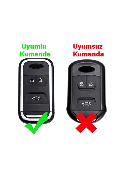 Chery Tiggo Uyumlu Anahtar Kılıfı Deri Desenli Gold Siyah