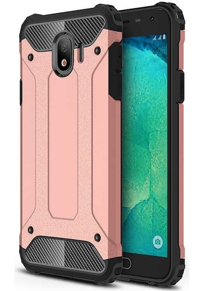 Kilifone - Samsung Uyumlu Galaxy J4 - Kılıf Çift Katman Zırh Tank Crash Military Kapak - Rose Gold