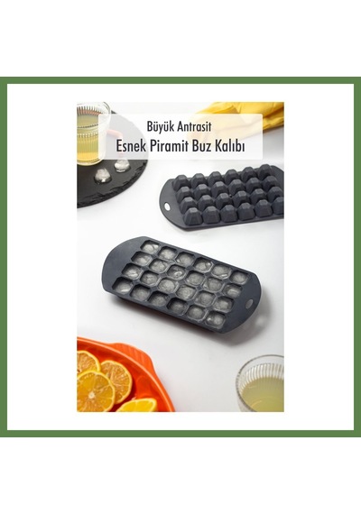 Bezos Büyük Antrasit Piramit Buz Kalıbı 13 24 2 Cm Hb006