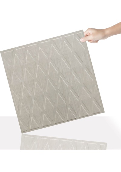 3 Boyutlu Duvar Paneli Kabartmalı Baklava Desen Pvc 41x41 Cm/ 6 Adet /1 M² Beyaz Huş