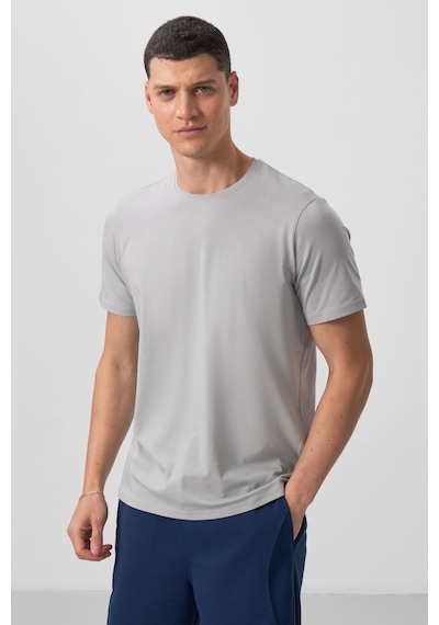Tommy Life Taş Erkek Basic Kısa Kol Standart Kalıp O Yaka T-shirt - 87911 Taş