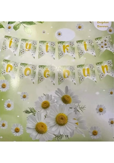 Papatya Temalı İyi Ki Doğdun Banner