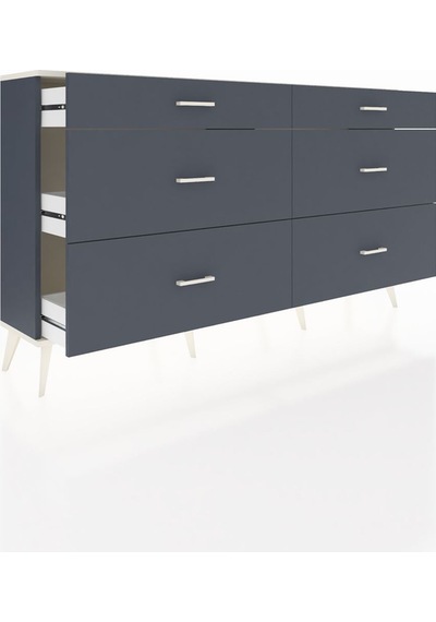 Arges Konsol 6 Çekmeceli 176x30x99 Antrasit-aytaşı/antrasit Antrasit-aytaşı/antrasit