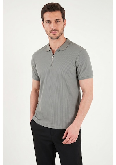 Buratti Pamuklu Regular Fit Fermuarlı Erkek Polo Yaka T Shirt 5902738 Açık Haki