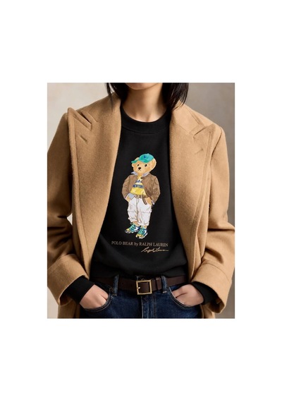 Polo Ralph Lauren Polo Bear Bisiklet Yaka Sweatshirt Siyah