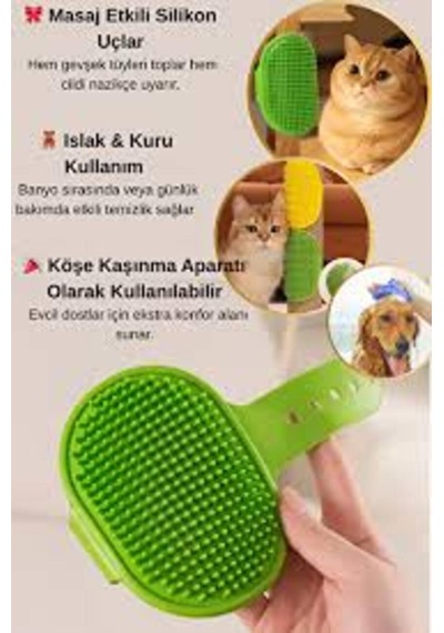 Kedi & Köpek Tüy Toplama & Yıkama & Ayarlanabilir Köşe Kaşınma Silikon Fırçası 47x38 Mm