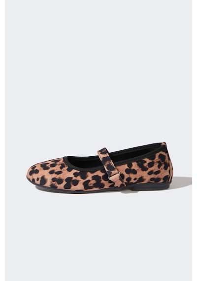 DeFacto Kız Çocuk Leopar Desenli Slip On Düz Taban Babet E7807A825SMKR1 Çok Renkli