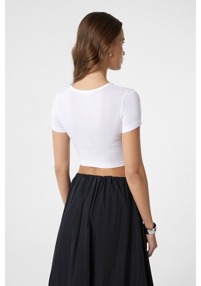 Antioch Basic Crop Kadın Top Beyaz