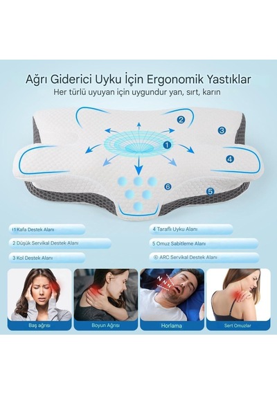 Boyun Desteği İçin Ultra Fıtık Hassasiyet Giderici Soğutma Yastığı, Ayarlanabilir Servikal Yastık Rahat Uyku, İ Genel