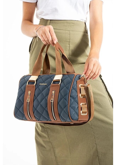 Just Polo Kadın Günlük Kullanıma Uygun Ayarlanabilir Askılı Büyük Boy Lüks El & Omuz Çantası Shoulder Bag Lacivert