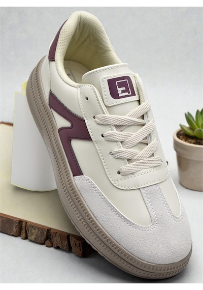Ispartalılar 510 Hazır Taban Unisex Spor Ayakkabı Bağcıklı Rahat Sneaker Erkek Kadın Spor Ayakkabı Bej