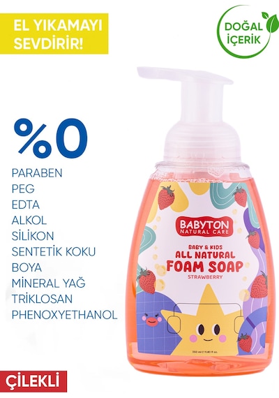 Babyton Doğal Çilekli Köpük Sabun 350 ML