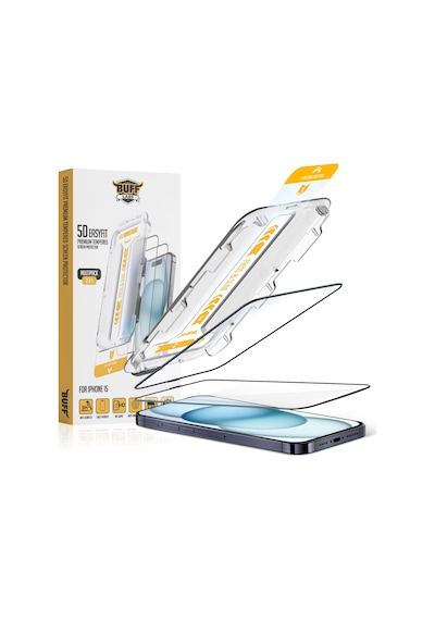Buff Apple iPhone 15 Uyumlu 5d Easyfit Ekran Koruyucu