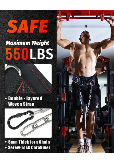 Halter İçin Daldırma Kemeri - 550 Lb Ağırlık Kapasitesi Çekme Kemeri 42''zincir, Neopren Bel Daldırma Kemeri Ağ