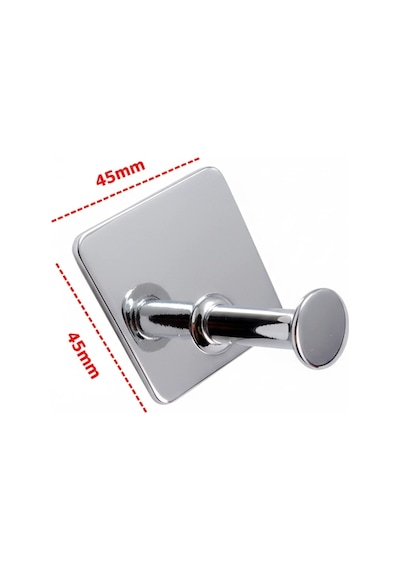 Thincal Kendinden Yapışkanlı Askılık Tekli Krom 4 Lü Paket Krom