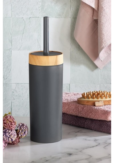 Flosoft Bambu Desenli Klozet Wc Fırçası Gri