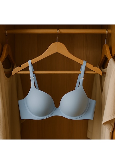 Dolgulu Destekli Lazer Kesim Polyamide Spandex Kumaş Özel Üretim Sütyen Mavi