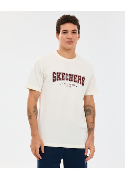 Skechers M Regular T-shirt Erkek Beyaz Tshirt S2610122-3855